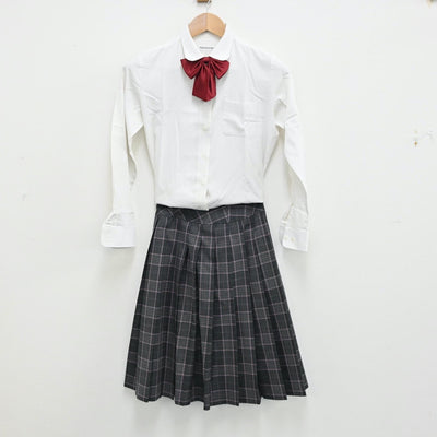 【中古】大阪府 梅花高等学校 女子制服 4点（シャツ・ニット・スカート）sf012546