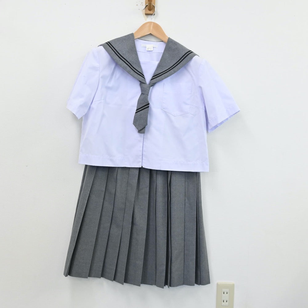 【中古】茨城県 神栖市立波崎第四中学校 女子制服 5点（セーラー服・スカート）sf012552