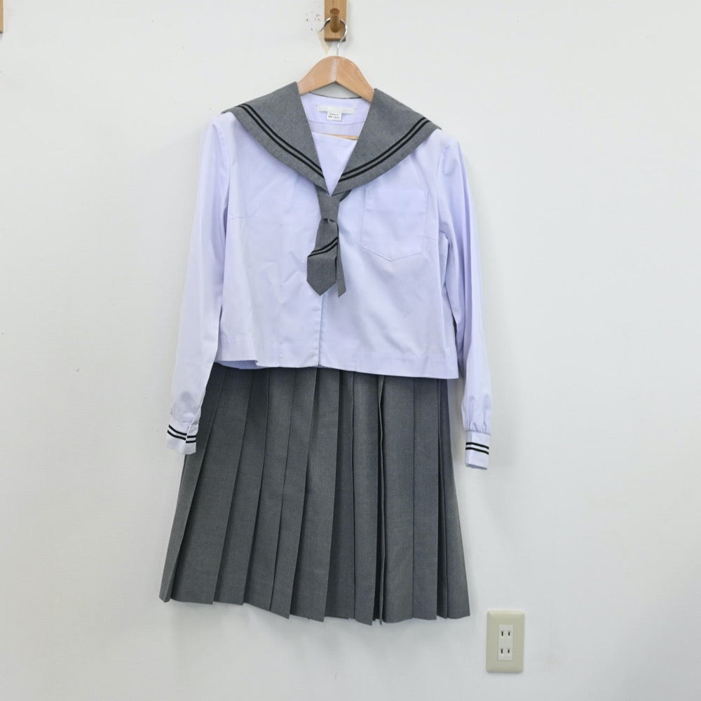 【中古】茨城県 神栖市立波崎第四中学校 女子制服 5点（セーラー服・スカート）sf012552