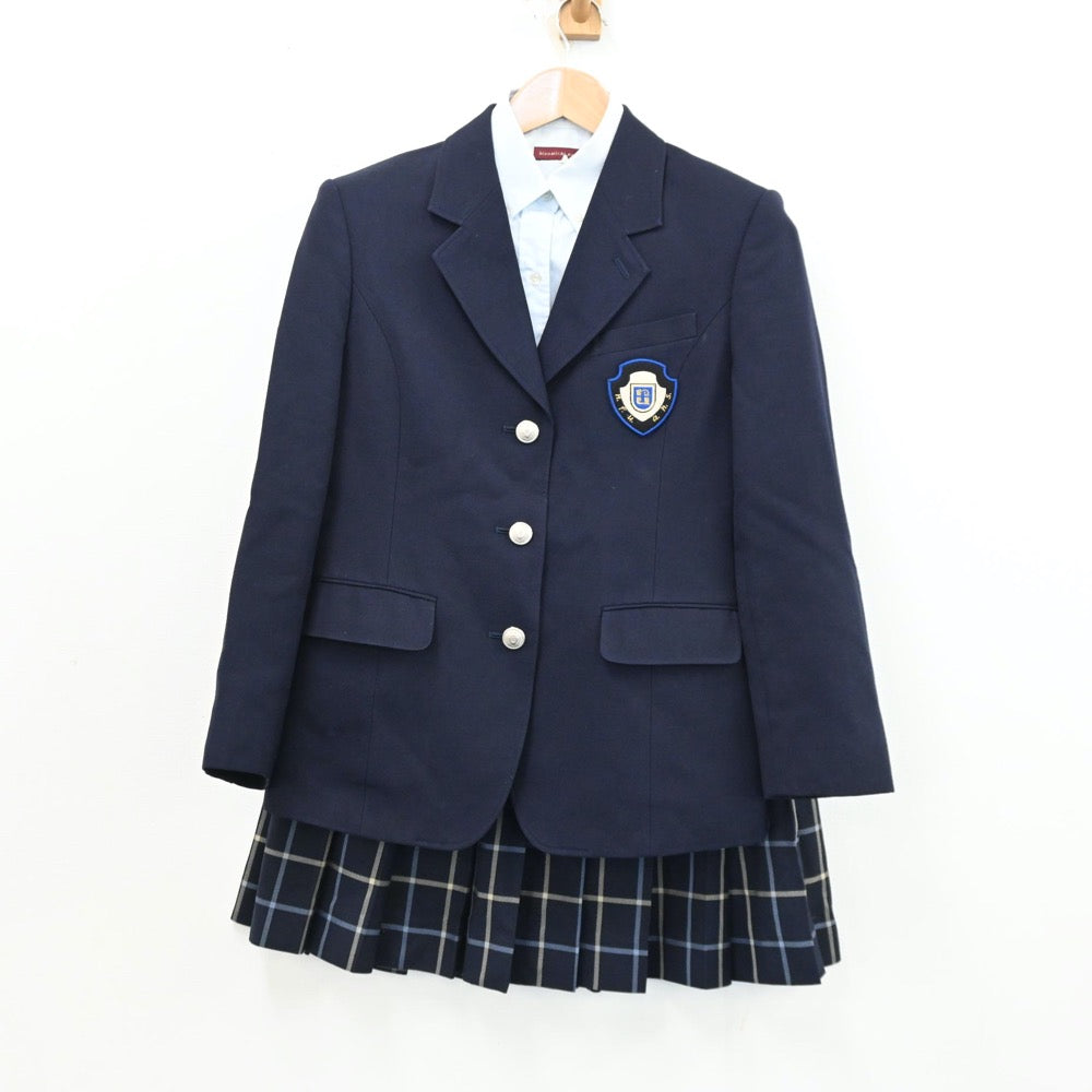 【中古】愛知県 日本福祉大学付属高等学校 女子制服 4点（ブレザー・シャツ・ニット・スカート）sf012556