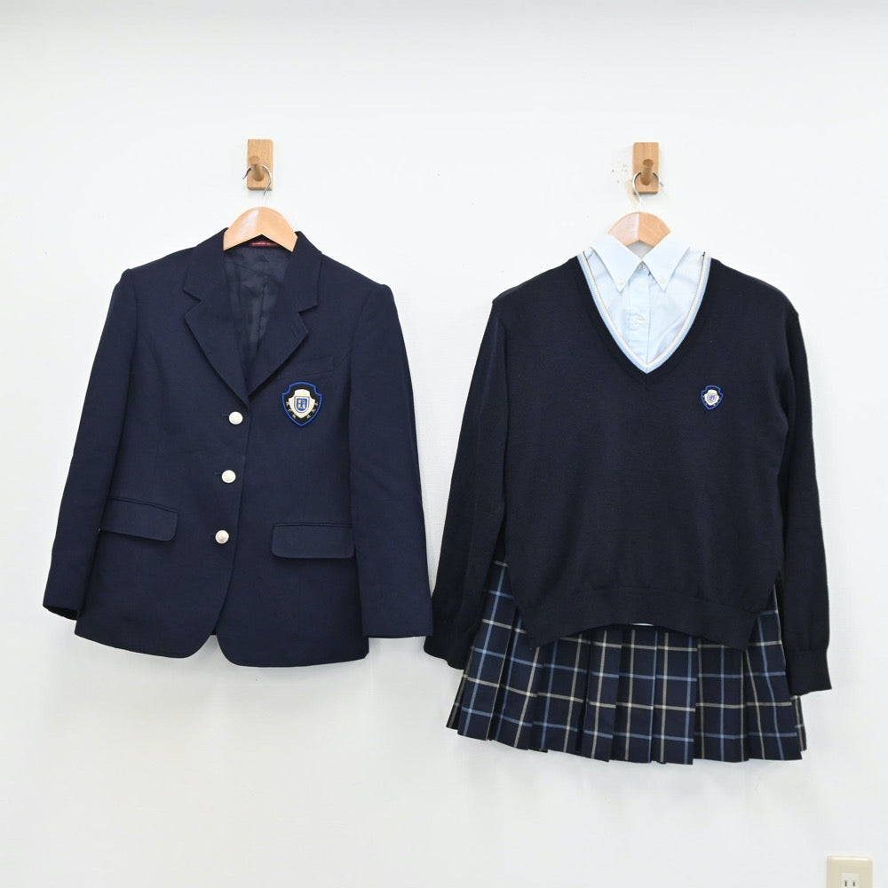 【中古】愛知県 日本福祉大学付属高等学校 女子制服 4点（ブレザー・シャツ・ニット・スカート）sf012556