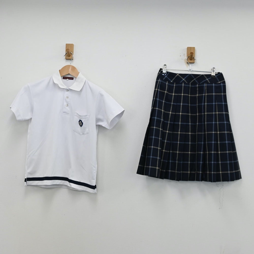 【中古】愛知県 日本福祉大学付属高等学校 女子制服 4点（シャツ・シャツ・ニットベスト・スカート）sf012558