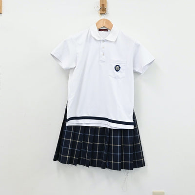 【中古】愛知県 日本福祉大学付属高等学校 女子制服 4点（シャツ・シャツ・ニット・スカート）sf012559