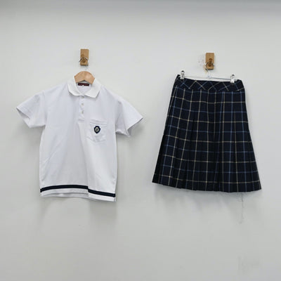 【中古】愛知県 日本福祉大学付属高等学校 女子制服 4点（シャツ・シャツ・ニット・スカート）sf012559