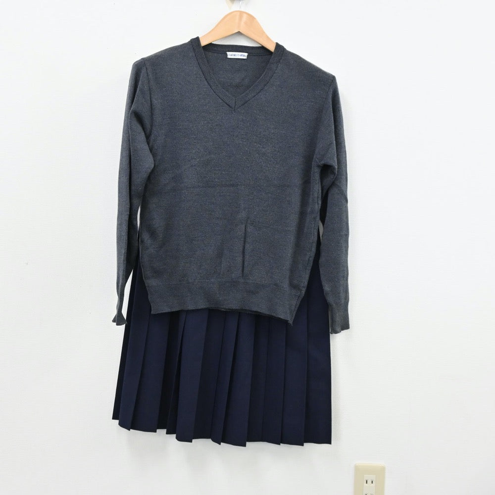 【中古】千葉県 千葉県野田市立第一中学校 女子制服 2点（ニット・スカート）sf012567