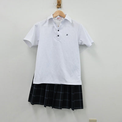 【中古】北海道 札幌新陽高等学校 女子制服 4点（シャツ・シャツ・ニットベスト・スカート）sf012571