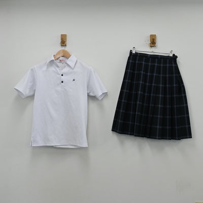 【中古】北海道 札幌新陽高等学校 女子制服 4点（シャツ・シャツ・ニットベスト・スカート）sf012571