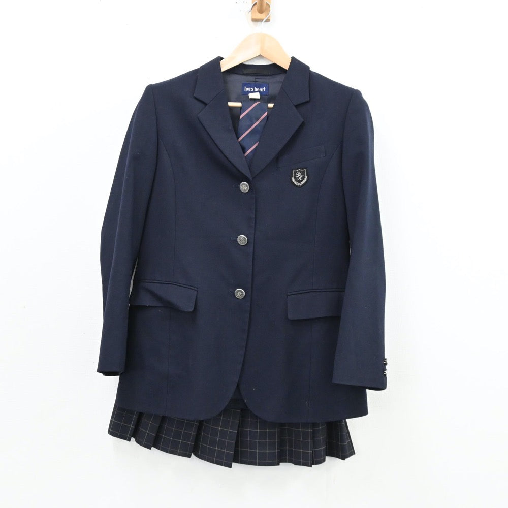 【中古】千葉県 千葉県立四街道北高等学校 女子制服 3点（ブレザー・スカート）sf012574