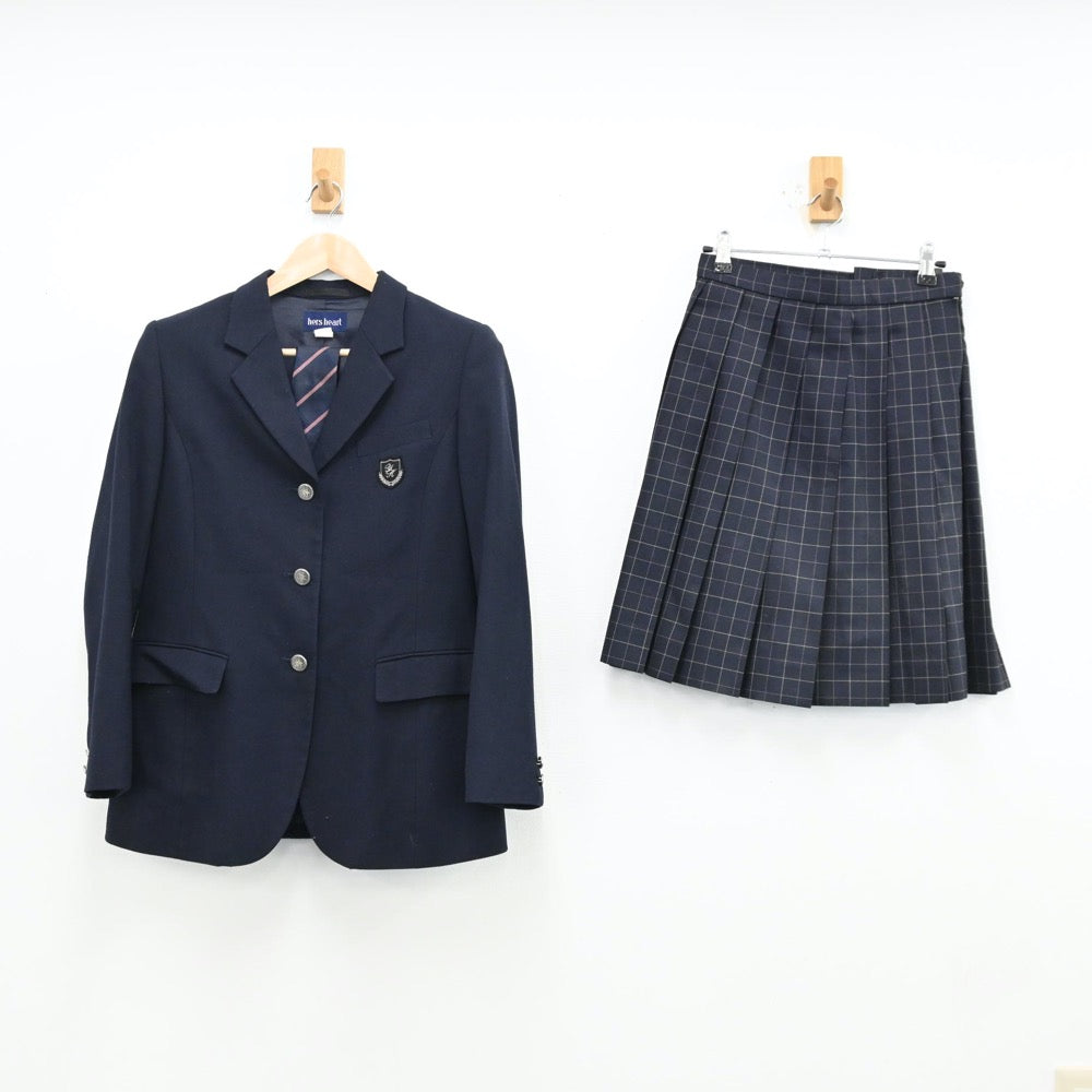 【中古】千葉県 千葉県立四街道北高等学校 女子制服 3点（ブレザー・スカート）sf012574