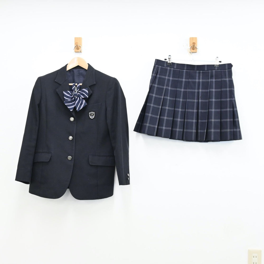 【中古】東京都 都立葛飾野高等学校 女子制服 3点（ブレザー・スカート・スカート）sf012587