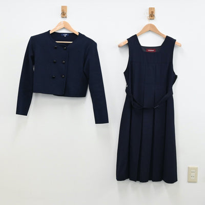 【中古】福岡県 福岡雙葉高等学校 女子制服 2点（ニット・ジャンパースカート）sf012590