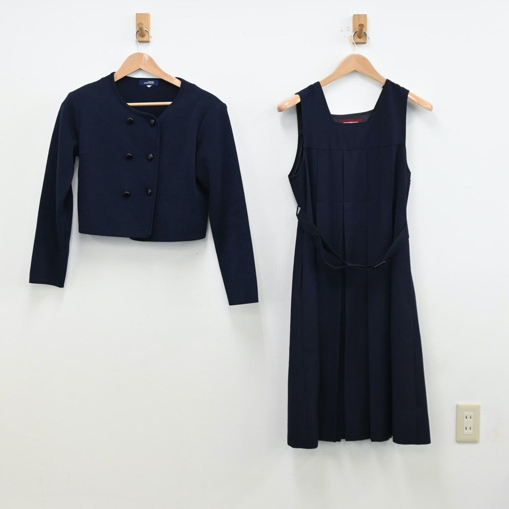 【中古】福岡県 福岡雙葉高等学校 女子制服 2点（ニット・ジャンパースカート）sf012591