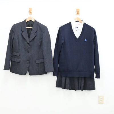 【中古】神奈川県 アレセイア湘南高等学校 女子制服 5点（ブレザー・シャツ・ニット・スカート）sf012595