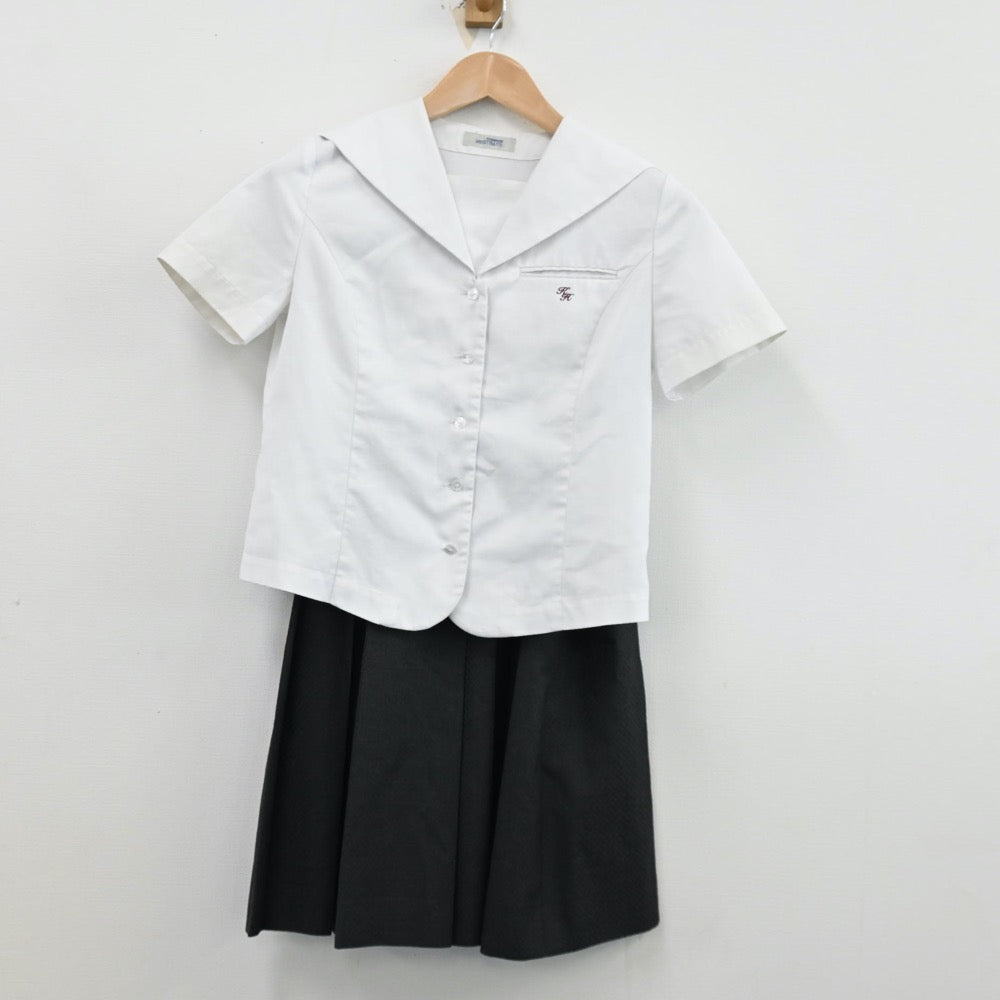 【中古】三重県 三重県立神戸高等学校 女子制服 3点（セーラー服・シャツ・スカート）sf012600