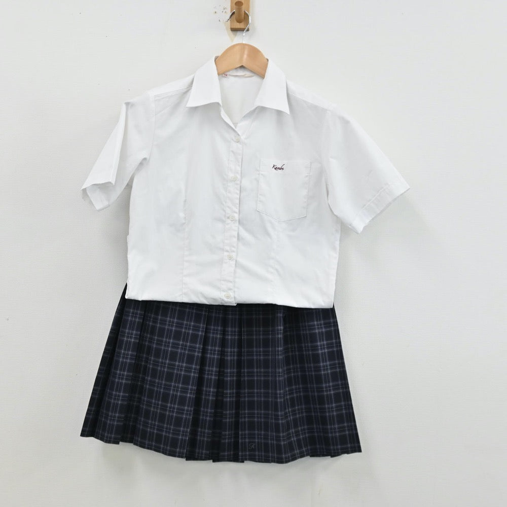 【中古】三重県 三重県立神戸高等学校 女子制服 2点（シャツ・スカート）sf012602