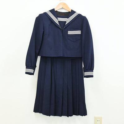 【中古】兵庫県 神戸私立甲南女子高等学校 女子制服 2点（セーラー服・スカート）sf012607