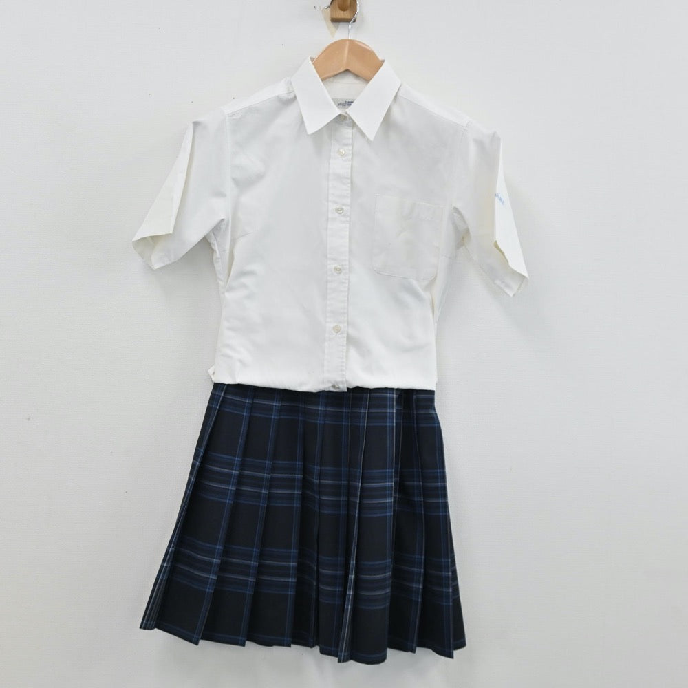 【中古】大阪府 大阪府立住吉高等学校 女子制服 2点（シャツ・スカート）sf012612