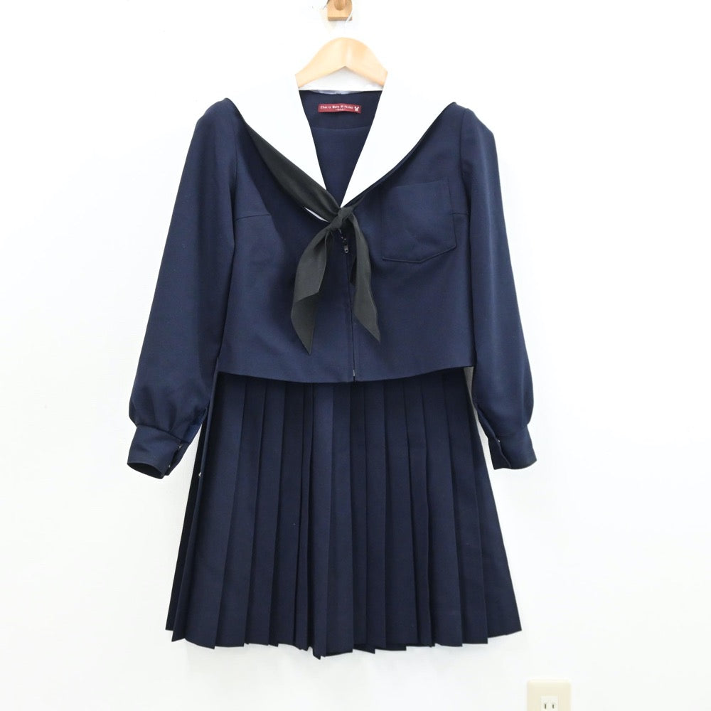 【中古】愛知県 愛知県安城市立明祥中学校 女子制服 3点（セーラー服・スカート）sf012614