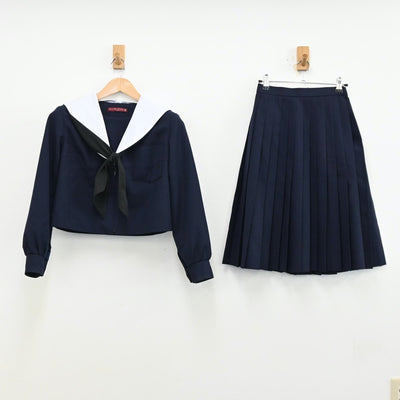 【中古】愛知県 愛知県安城市立明祥中学校 女子制服 3点（セーラー服・スカート）sf012614