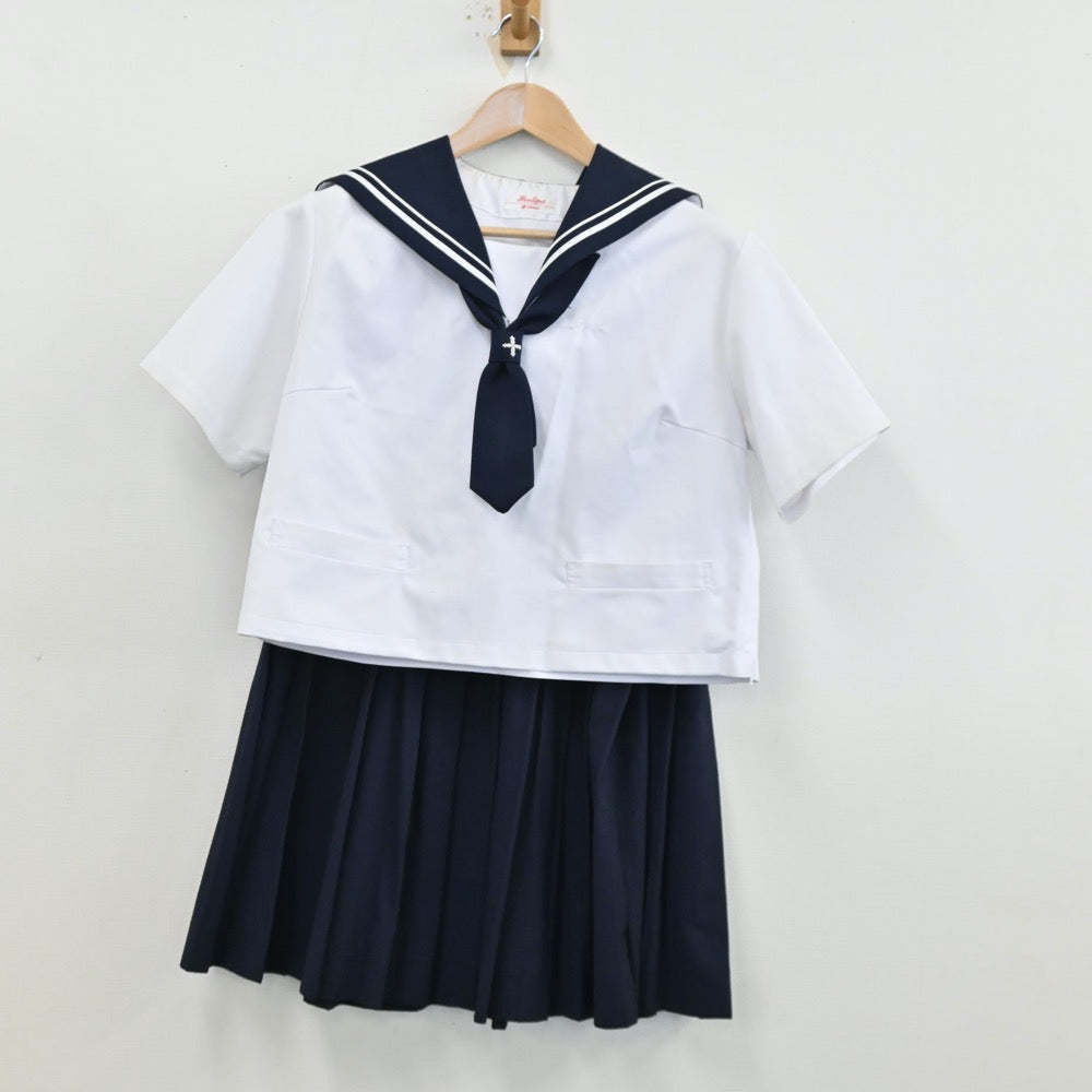 【中古】山形県 山形市立第十中学校 女子制服 5点（セーラー服・スカート）sf012617