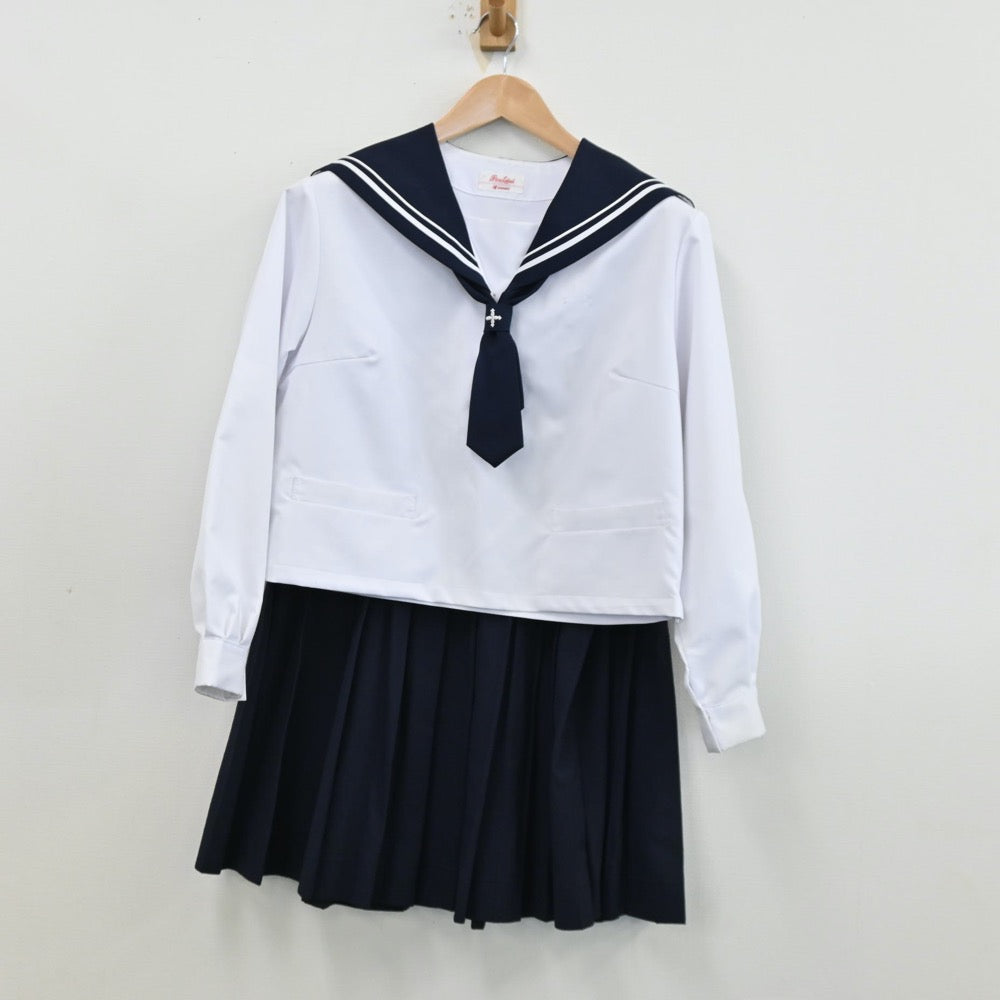 【中古】山形県 山形市立第十中学校 女子制服 5点（セーラー服・スカート）sf012617