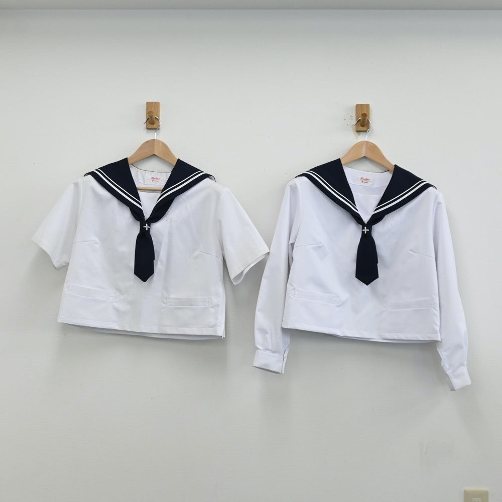 【中古】山形県 山形市立第十中学校 女子制服 5点（セーラー服・スカート）sf012617