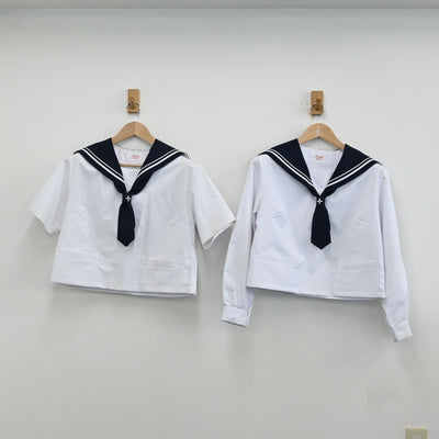 【中古】山形県 山形市立第十中学校 女子制服 5点（セーラー服・スカート）sf012617