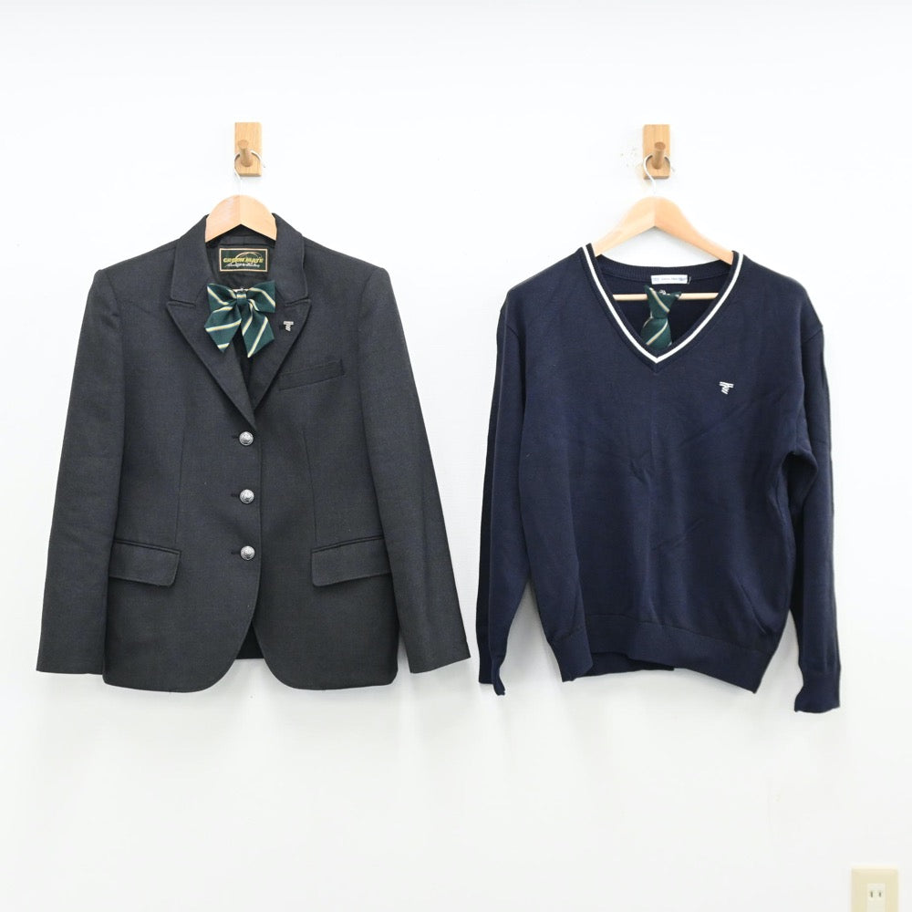 【中古】山形県 東海大学山形高等学校 女子制服 5点（ブレザー・ニット・スカート）sf012621