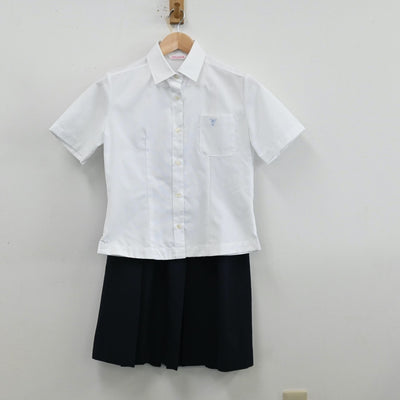 【中古】石川県 金沢二水高等学校 女子制服 2点（シャツ・スカート）sf012626