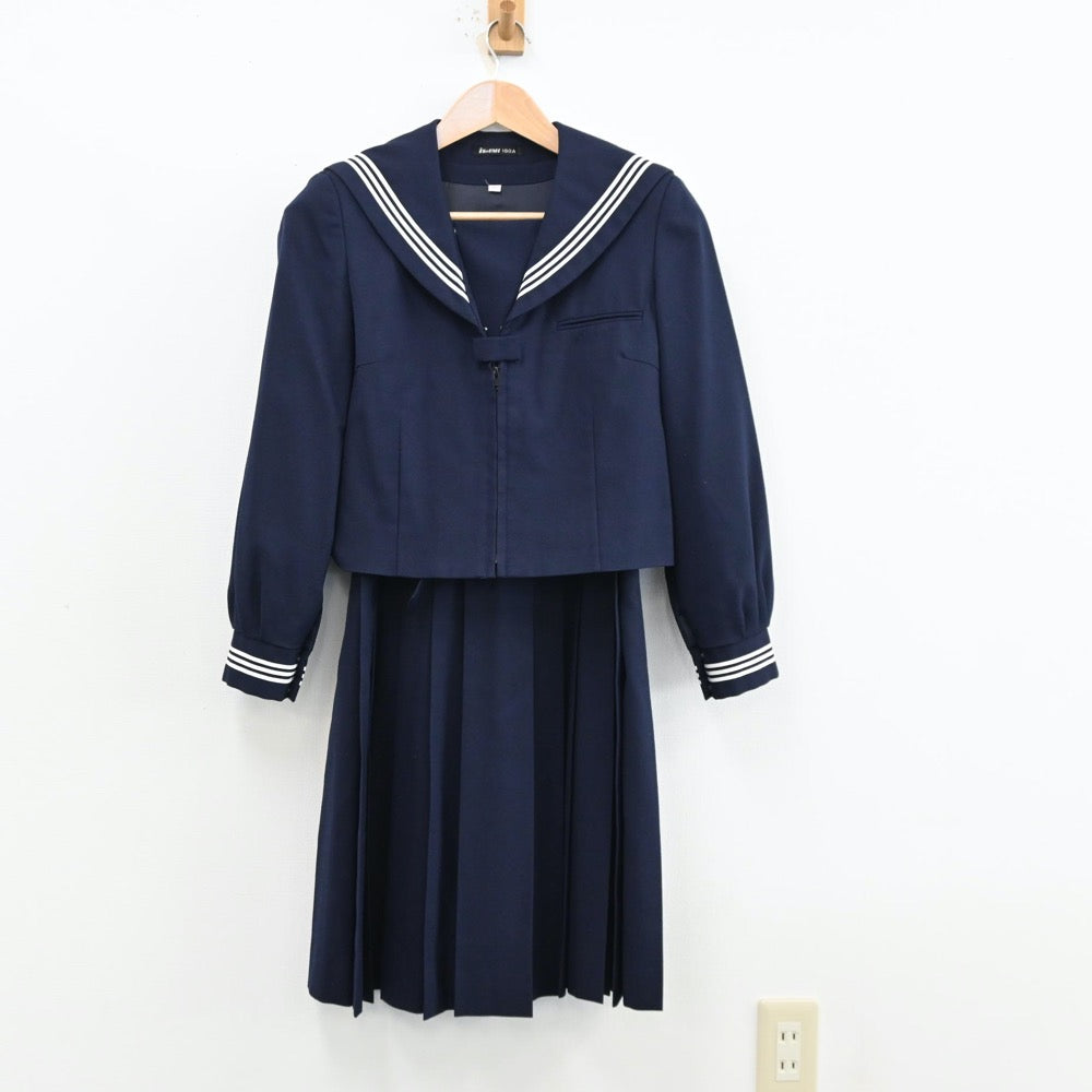 【中古】神奈川県 神奈川県座間市立座間中学校 女子制服 2点（セーラー服・ジャンパースカート）sf012630