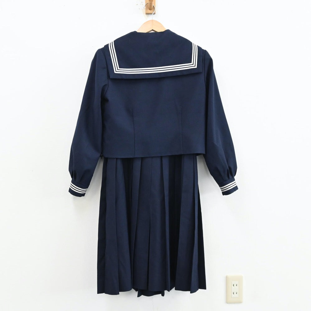 【中古】埼玉県 八潮市立八條中学校 女子制服 3点（セーラー服・ジャンパースカート）sf012632