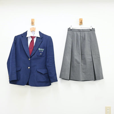 【中古】兵庫県 立花中学校 女子制服 4点（ブレザー・シャツ・スカート）sf012638