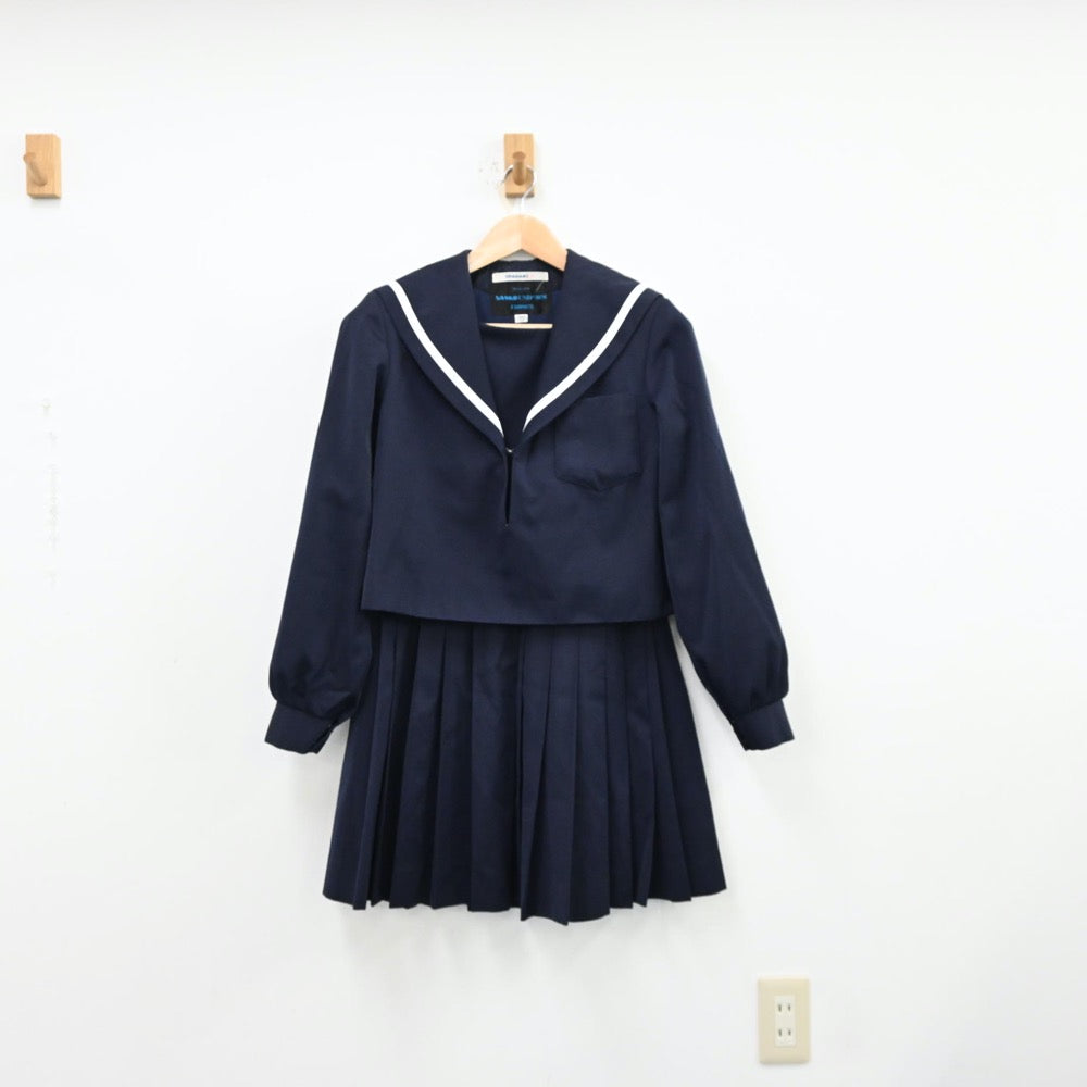 【中古】愛知県 松陰高等学校 女子制服 2点（セーラー服・スカート）sf012643