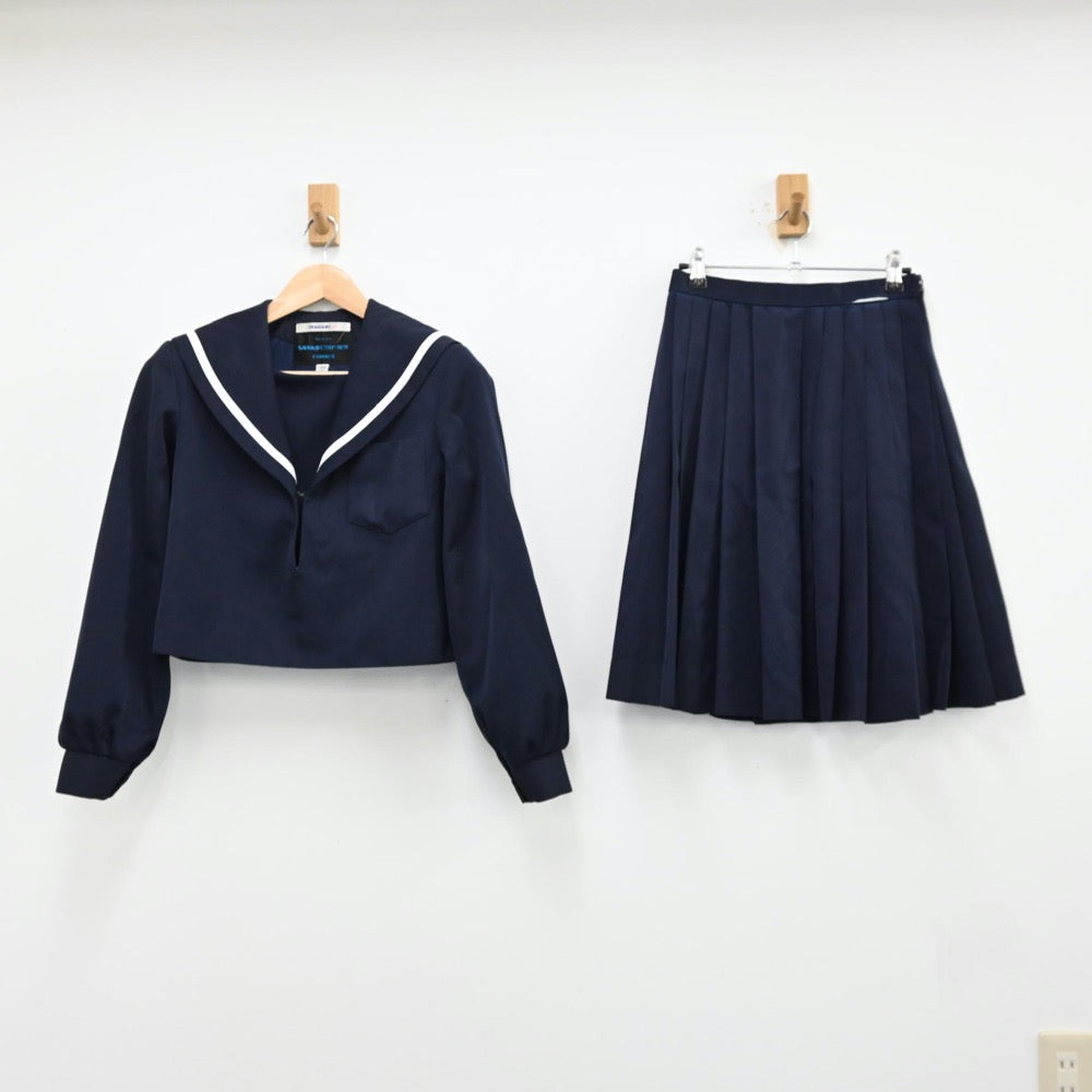 【中古】愛知県 松陰高等学校 女子制服 2点（セーラー服・スカート）sf012643