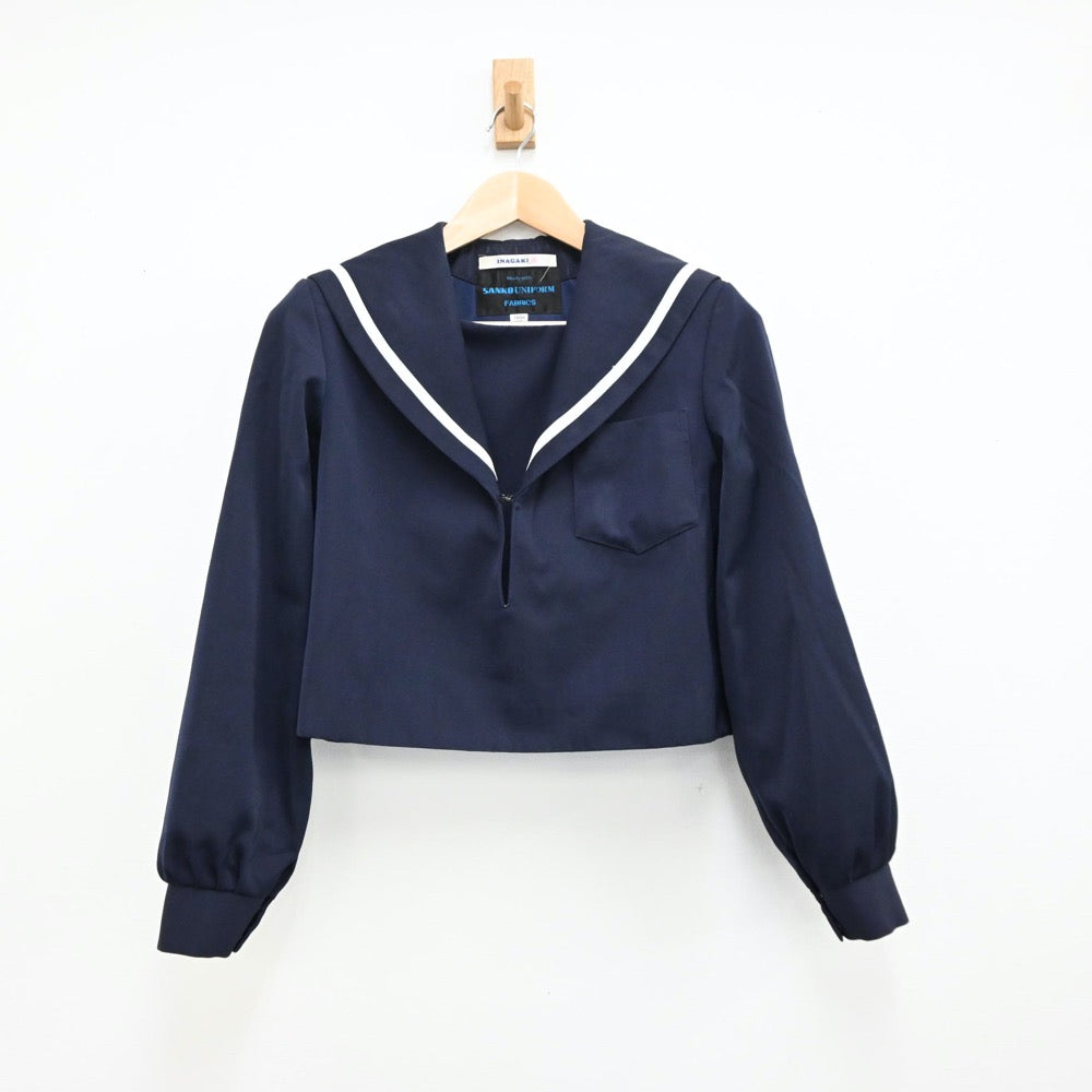 【中古】愛知県 松陰高等学校 女子制服 2点（セーラー服・スカート）sf012643