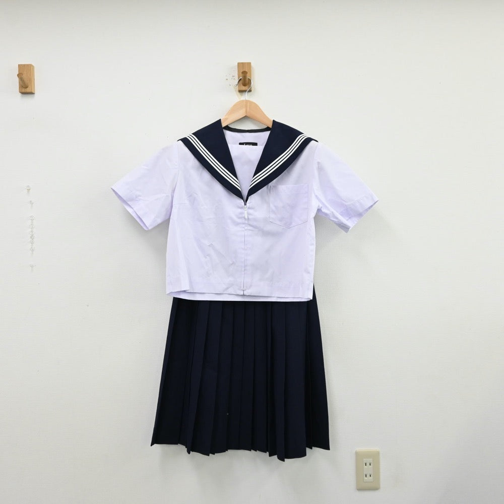 【中古】愛知県 美和中学校 女子制服 3点（セーラー服・スカート）sf012645