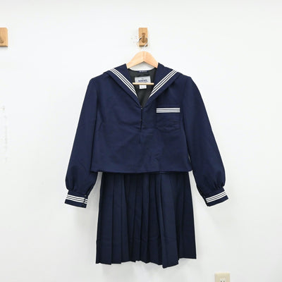 【中古】兵庫県 双葉中学校 女子制服 3点（セーラー服・スカート）sf012646