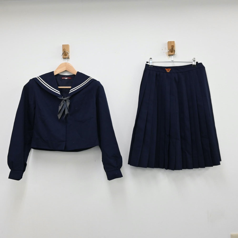 【中古】和歌山県 貴志中学校 女子制服 3点（セーラー服・スカート）sf012648