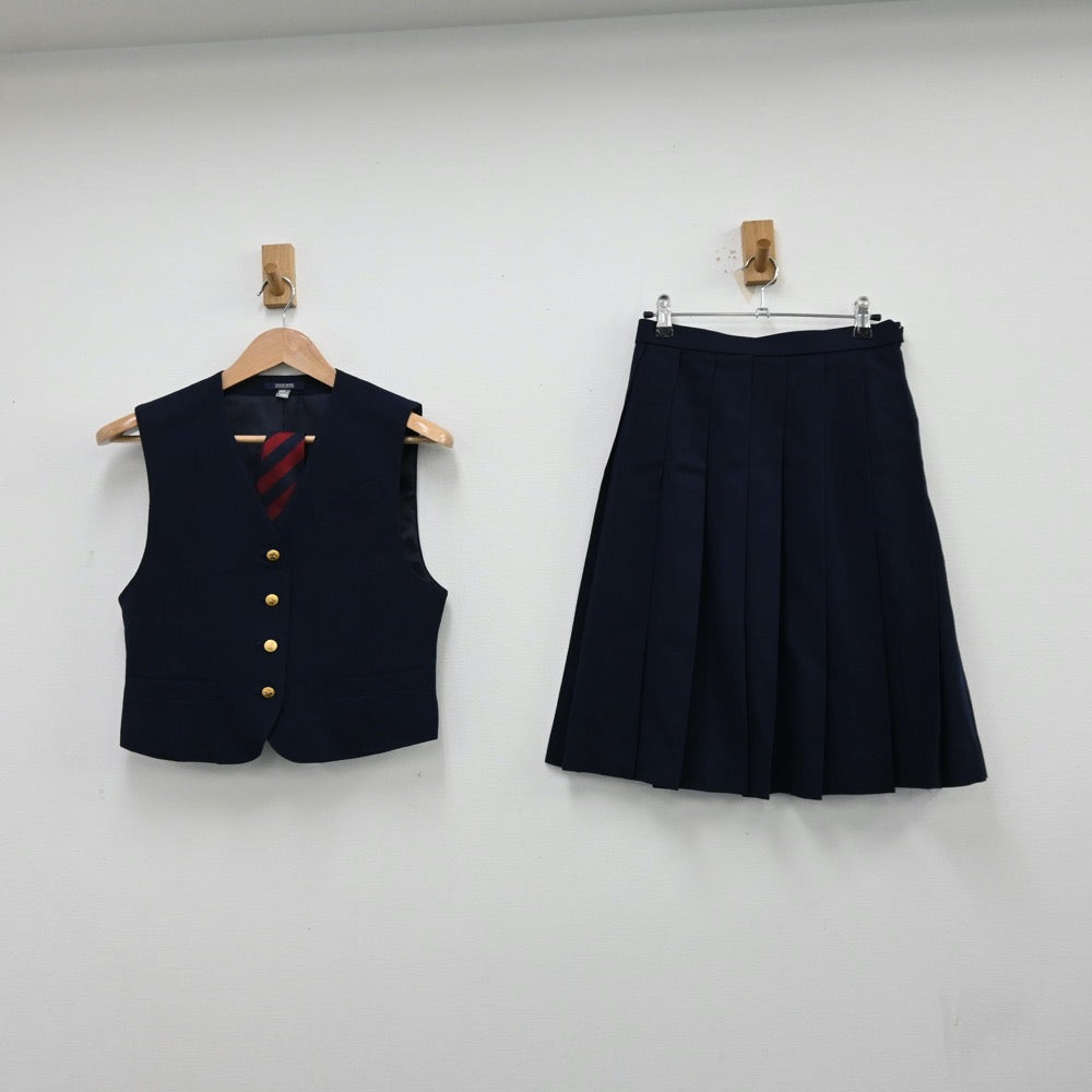 【中古】埼玉県 埼玉県立越谷南高校 女子制服 5点（ブレザー・ベスト・スカート）sf012650