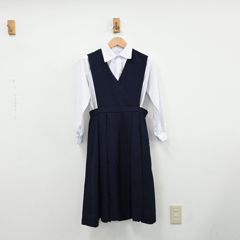 【中古】和歌山県 和歌山信愛高等学校 女子制服 4点（ブレザー・ニット・シャツ・ジャンパースカート）sf012651