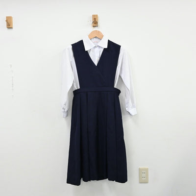 【中古】和歌山県 和歌山信愛高等学校 女子制服 4点（ブレザー・ニット・シャツ・ジャンパースカート）sf012651