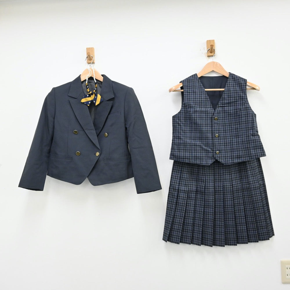 【中古】宮城県 宮城県仙台市立柳生中学校 女子制服 4点（ブレザー・ベスト・スカート）sf012653