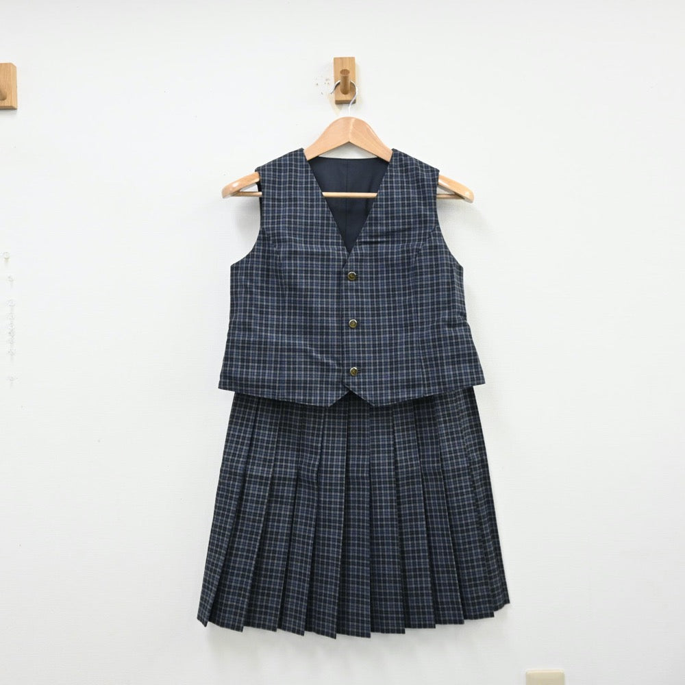 【中古】宮城県 宮城県仙台市立柳生中学校 女子制服 4点（ブレザー・ベスト・スカート）sf012653