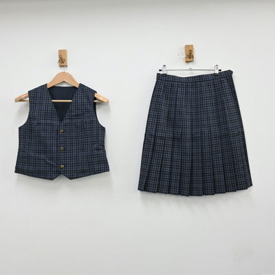 【中古】宮城県 宮城県仙台市立柳生中学校 女子制服 4点（ブレザー・ベスト・スカート）sf012653