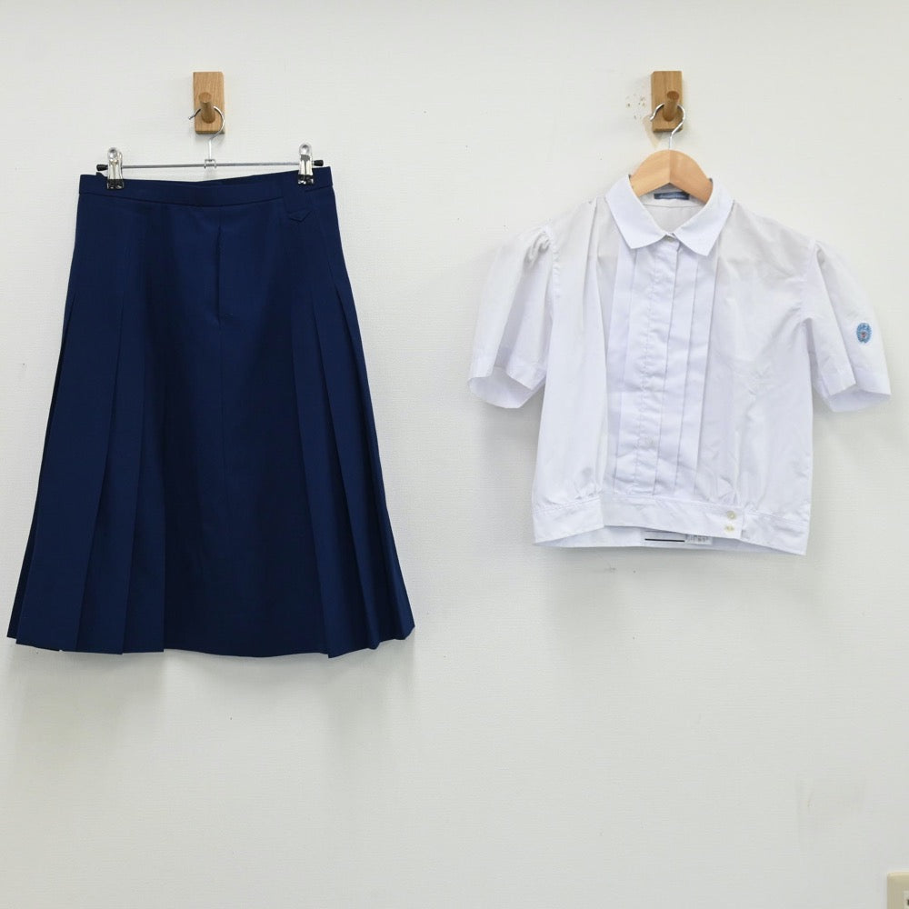 【中古】大阪府 四天王寺中学校・高等学校 女子制服 2点（シャツ・スカート）sf012660