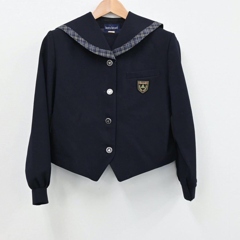 【中古】福岡県 八女学院高等学校 女子制服 2点（ブレザー・ニット）sf012663