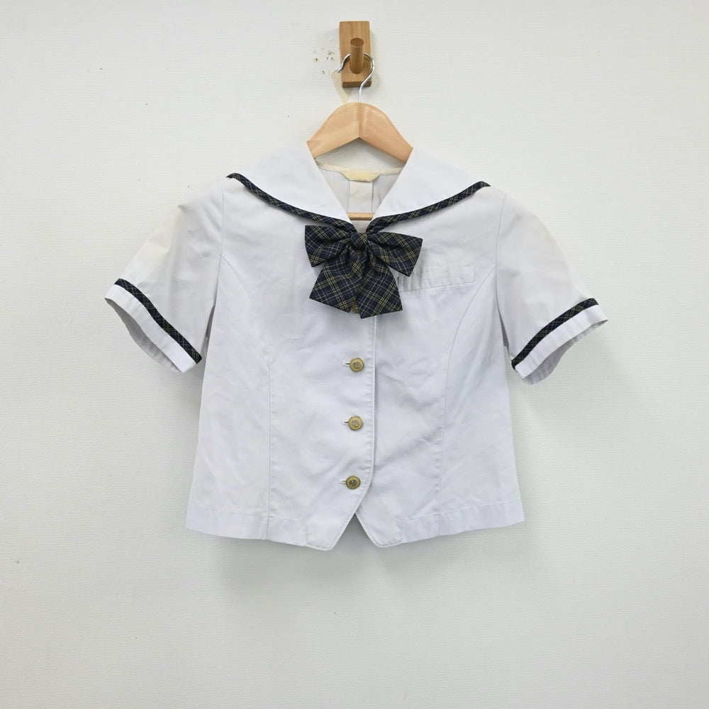 【中古】福岡県 八女学院高等学校 女子制服 2点（セーラー服・スカート）sf012664