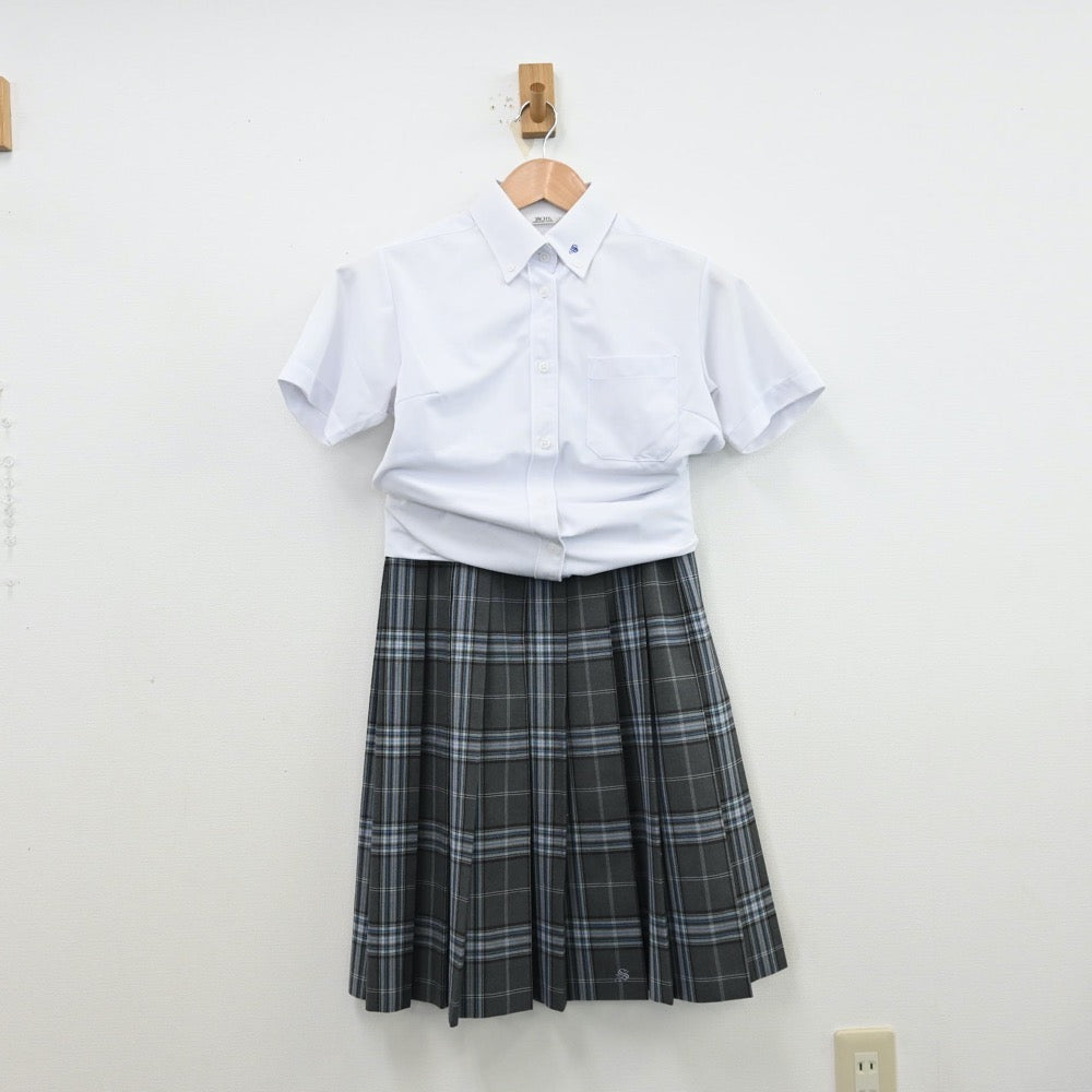 【中古】兵庫県 松陽高等学校 女子制服 3点（シャツ・スカート）sf012669