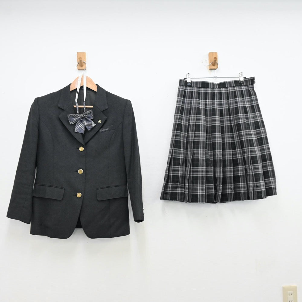 【中古】京都府 洛西高等学校 女子制服 5点（ブレザー・スカート・スカート）sf012670