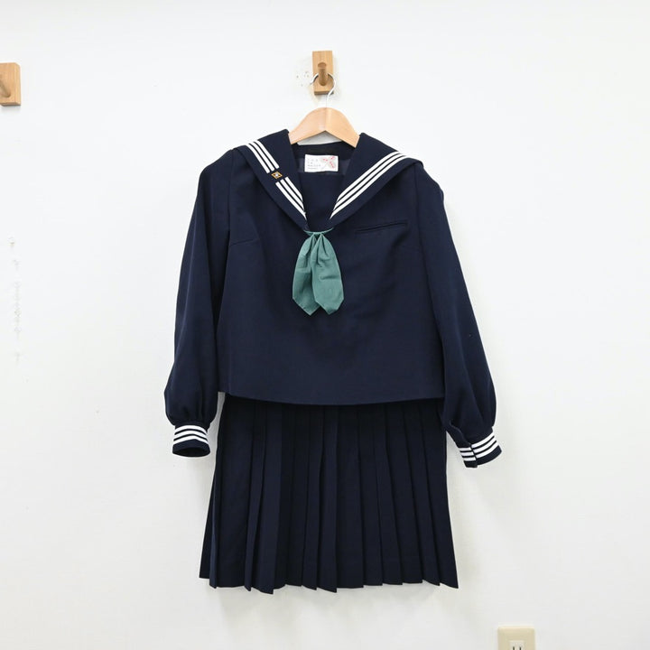 【中古】香川県 牟礼中学校 女子制服 3点（セーラー服・スカート）sf012676